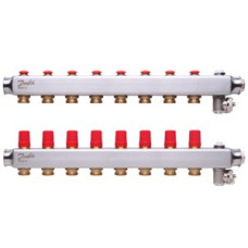 088U0808 SSM 8 Steel Collector without Flowmeter Suitable for Automation 8 Mouth manifold set, Flow, Return, Stainless Steel, On Air vents