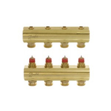 088U0504 FHF 4 Automated Collector Without Flowmeter 4 Mouth Manifold Set, Flow, Return, Brass