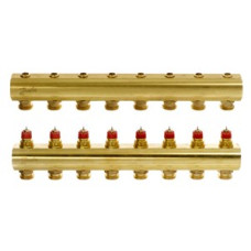 088U0508 FHF 8 Collector Without Flowmeter Suitable for Automation 8 Mouth Manifold Set, Flow, Return, Brass