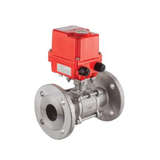 EAV 905.100 AC DN100 2-Way Electric Actuated 3-Piece Flanged Stainless Steel Ball Valve 220V AC - Domestic (PN16)